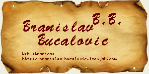 Branislav Bucalović vizit kartica
